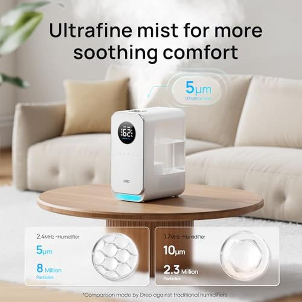 Dreo Humidifiers: Dreo 5L Top Fill Smart Quiet Cool Mist – In Use