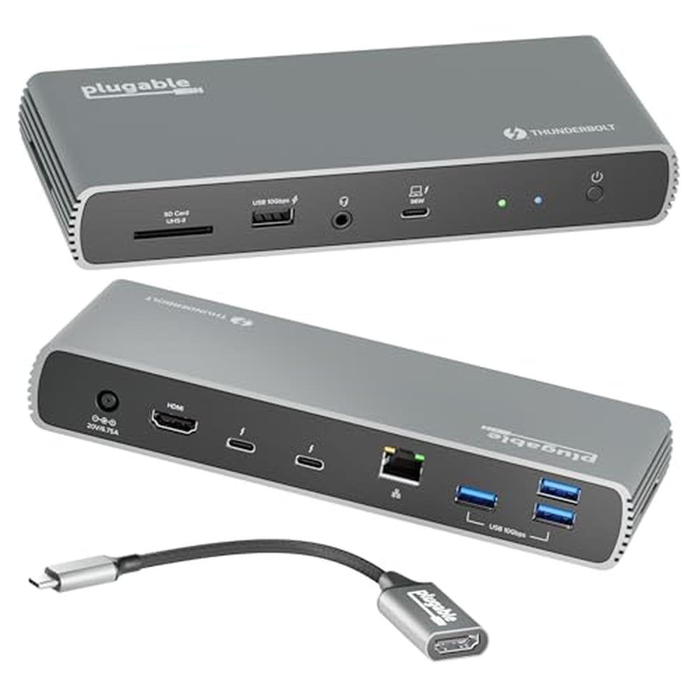 Thunderbolt Plugable: Plugable Thunderbolt 4 Dock TBT4-UDX1 – Front View