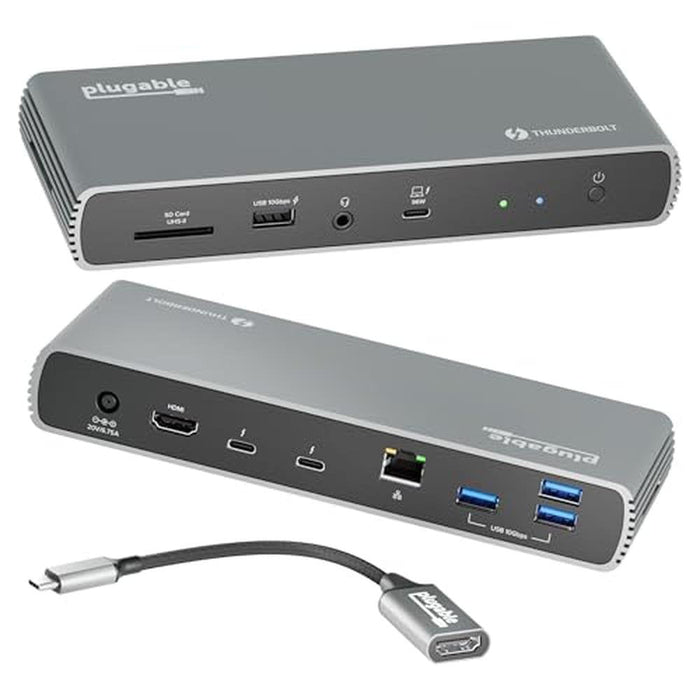 Thunderbolt Plugable: Plugable Thunderbolt 4 Dock TBT4-UDX1 – Front View