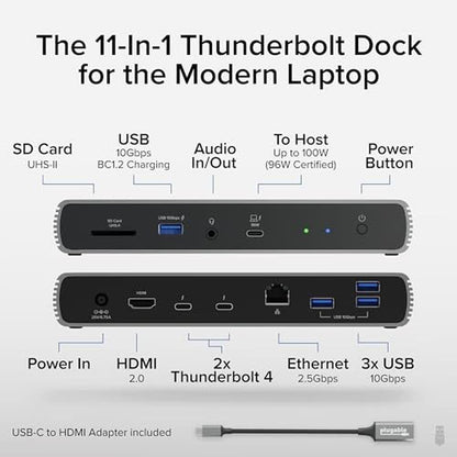 Thunderbolt Plugable: Plugable Thunderbolt 4 Dock TBT4-UDX1 – Side View
