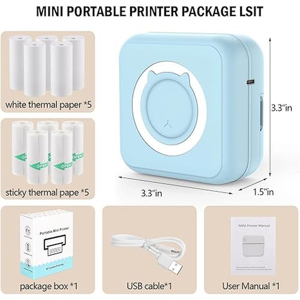 Thermal Printer: HUIJUTCHEN Portable Mini Sticker Printer – Side View