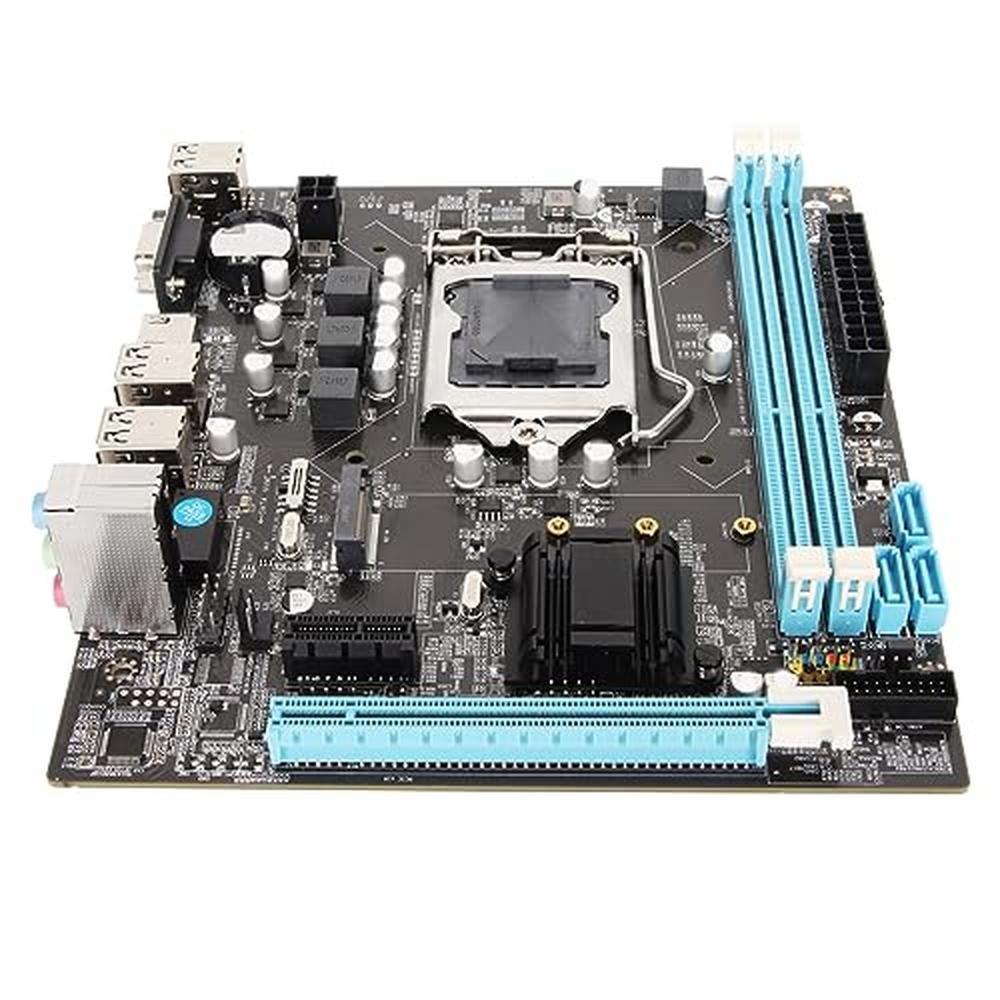 Motherboard LGA1155: H61 Micro ATX Computer Motherboard – Front View