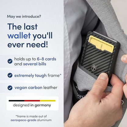 Travando Wallet: TRAVANDO Swype Slim Metal RFID Blocking – Side View
