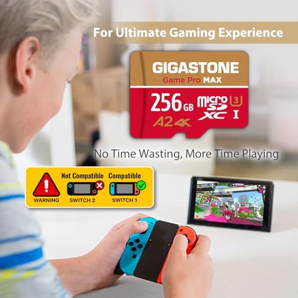 Micro SD Card: GIGASTONE 256GB 4K Game Pro Max A2 V30 – Packaging