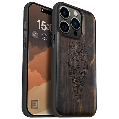Carveit Case: Carveit Magnetic Wooden Case for iPhone 15 Pro – Front View