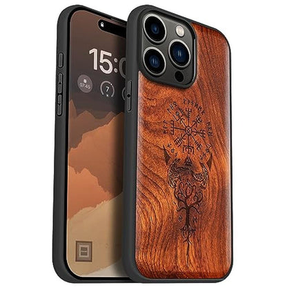 Carveit Case: Carveit Magnetic Wooden Case for iPhone 15 – Front View