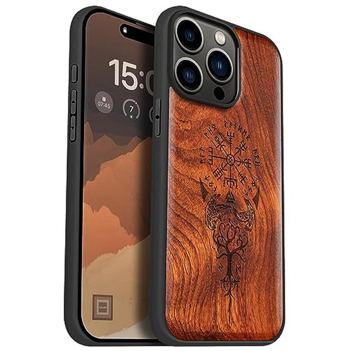 Carveit Case: Carveit Magnetic Wooden Case for iPhone 15 – Front View