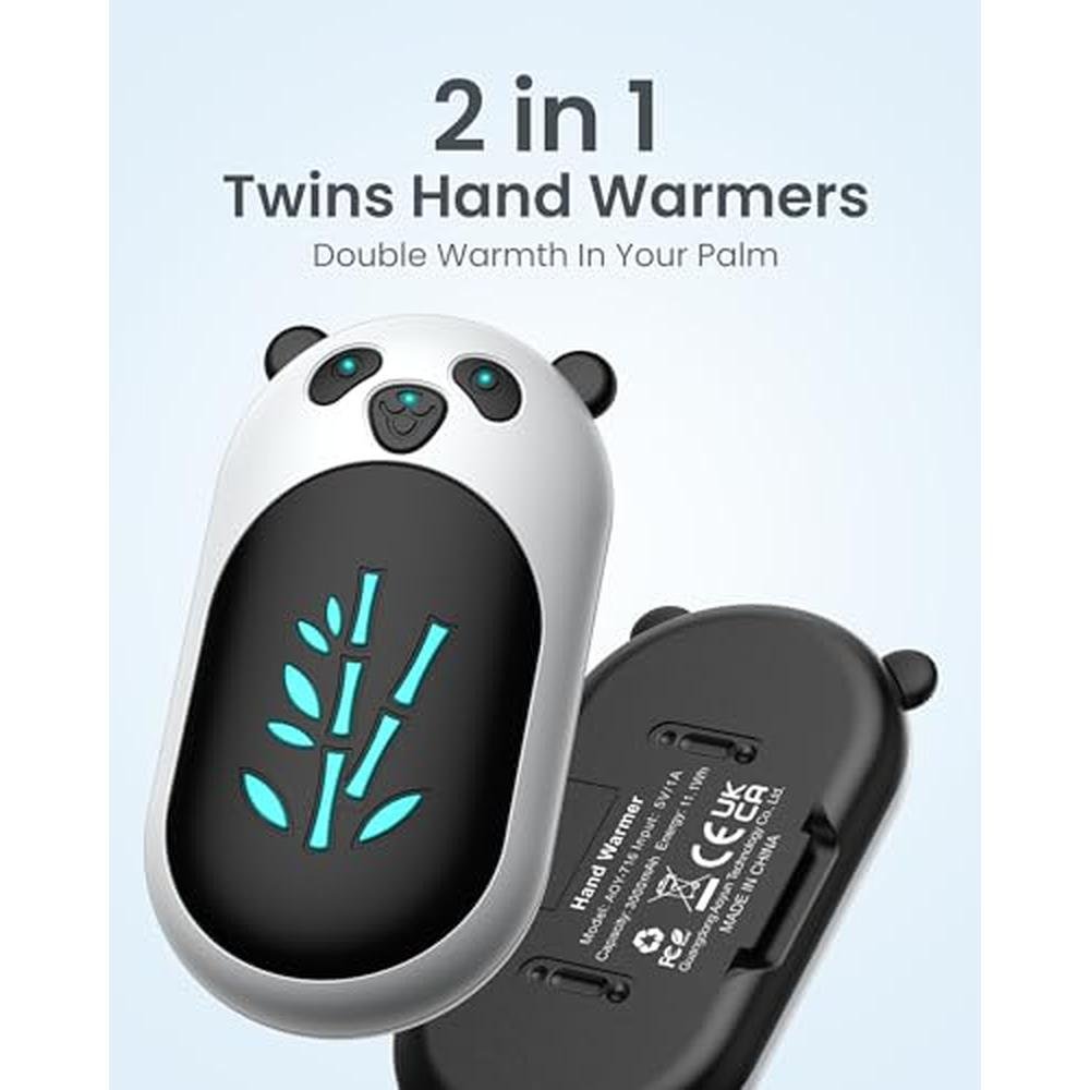 Hand Warmers: Rechargeable 2 Pack 6000mAh Electric Hand – Front View