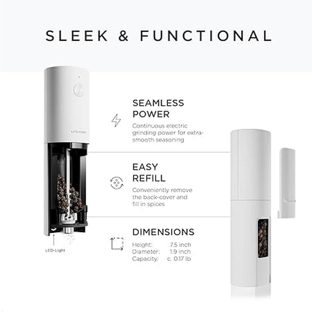 LARS NYSOM Electric Salt and Pepper Grinder Set I Automatic – Packaging