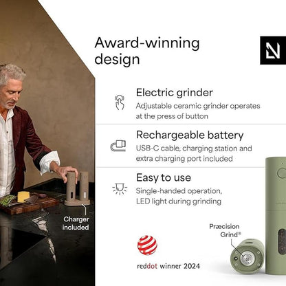 Electric Salt and Pepper Grinder Set – Side View