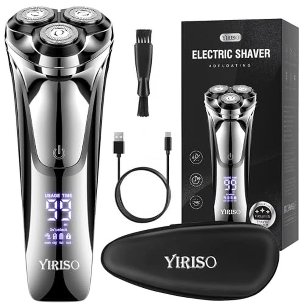 Men Electric Shaver: YIRISO Electric Razor Wet Dry Shaver – Front View
