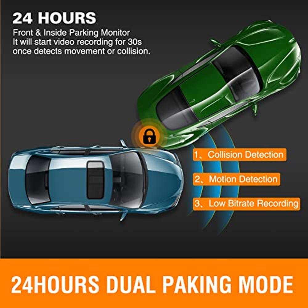 Dash Cam: Vlokda FHD Dual-Lens Dash Cam for Cars with 64GB – In Use