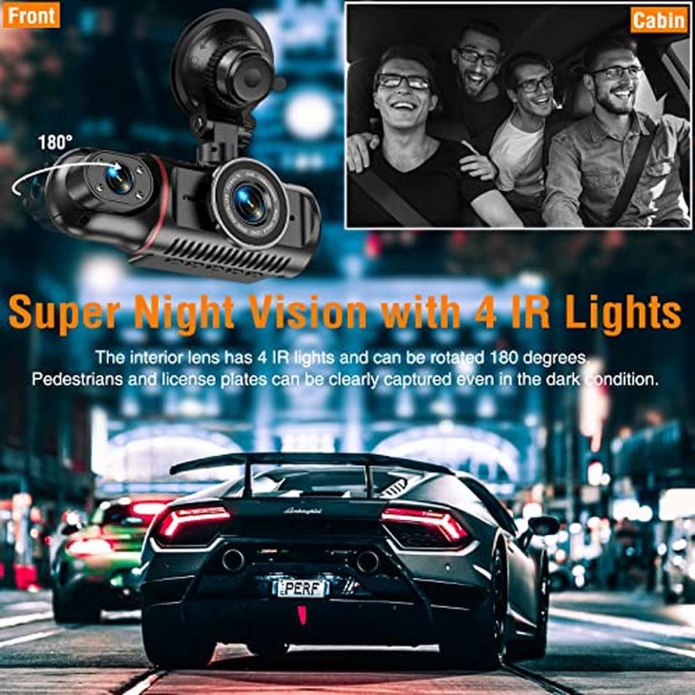 Dash Cam: Vlokda FHD Dual-Lens Dash Cam for Cars with 64GB – Packaging