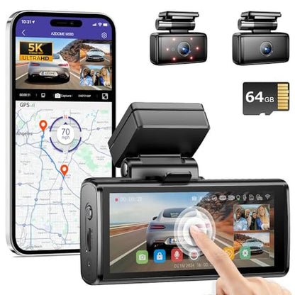 1080p AZDOME: AZDOME 5K 3 Channel Dash Cam M580 – Front View