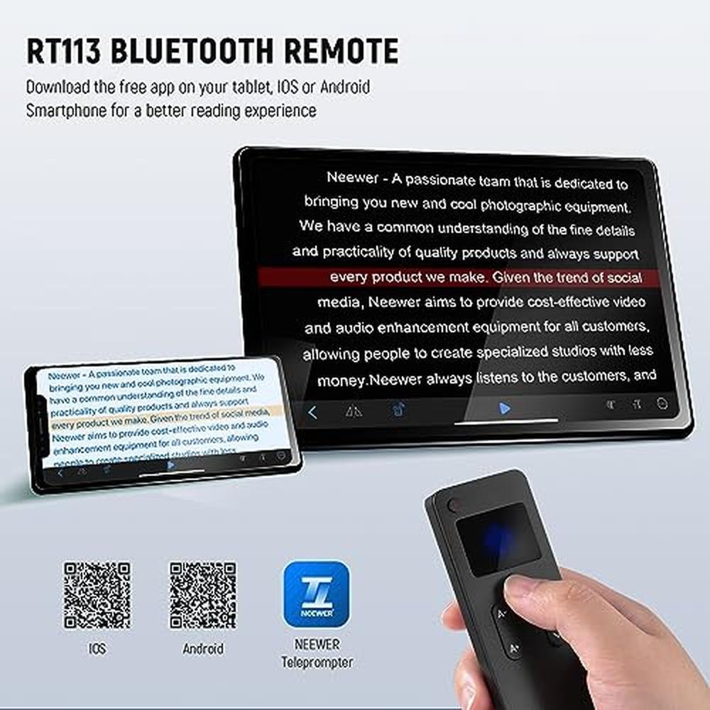 NEEWER RT113 Remote Control: NEEWER Teleprompter App – Side View