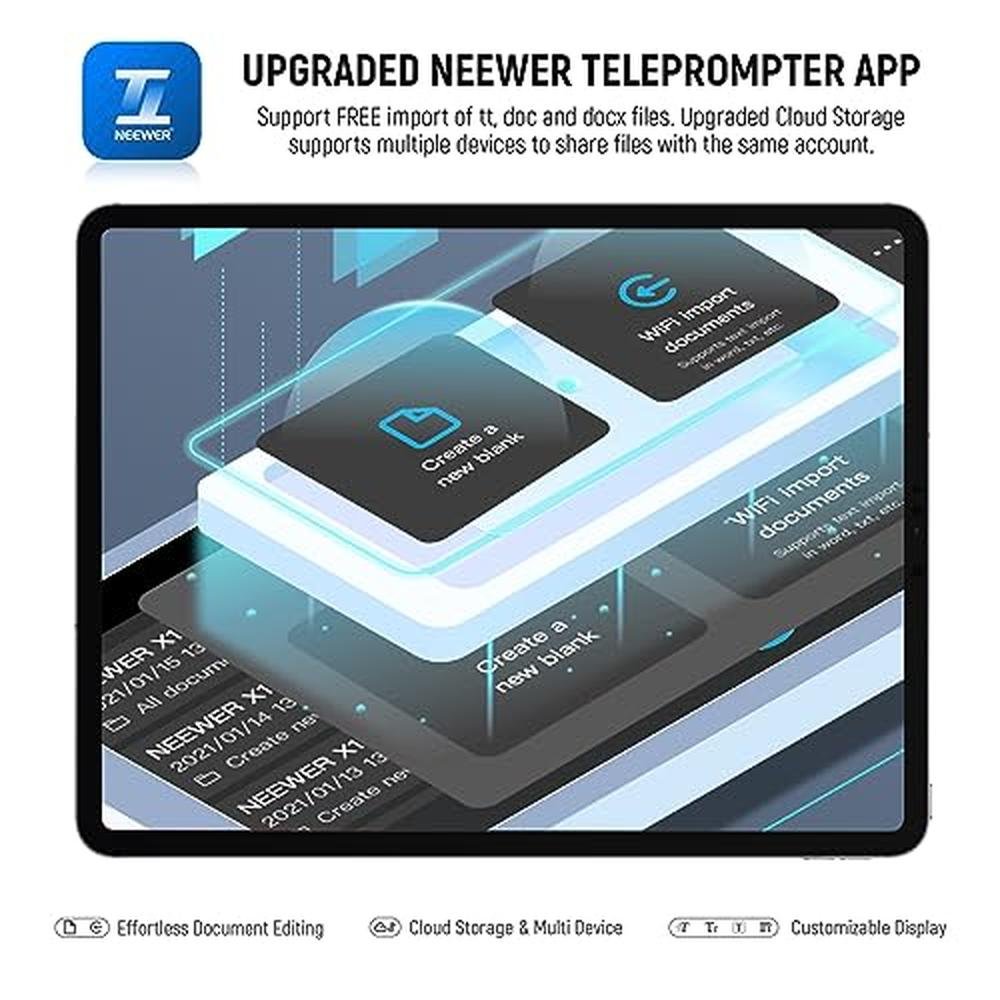 NEEWER RT113 Remote Control: NEEWER Teleprompter App – In Use
