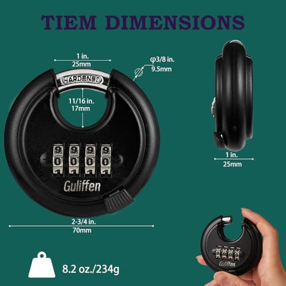 Premium Locking Solution: Guliffen Heavy-Duty Outdoor Combo – Side View