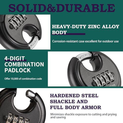 Premium Locking Solution: Guliffen Heavy-Duty Outdoor Combo – Close-up Detail
