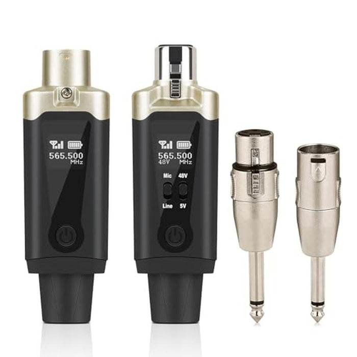 Transmitter Receiver: Kadjuh Wireless XLR Transmitter and – Front View