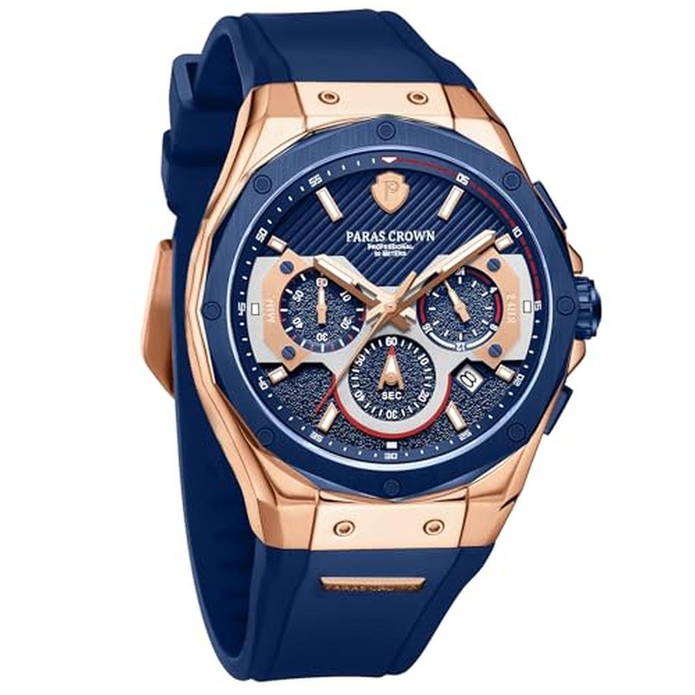 Paras Crown Watches for Men Luxury Japanese Quartz Movement – Front View