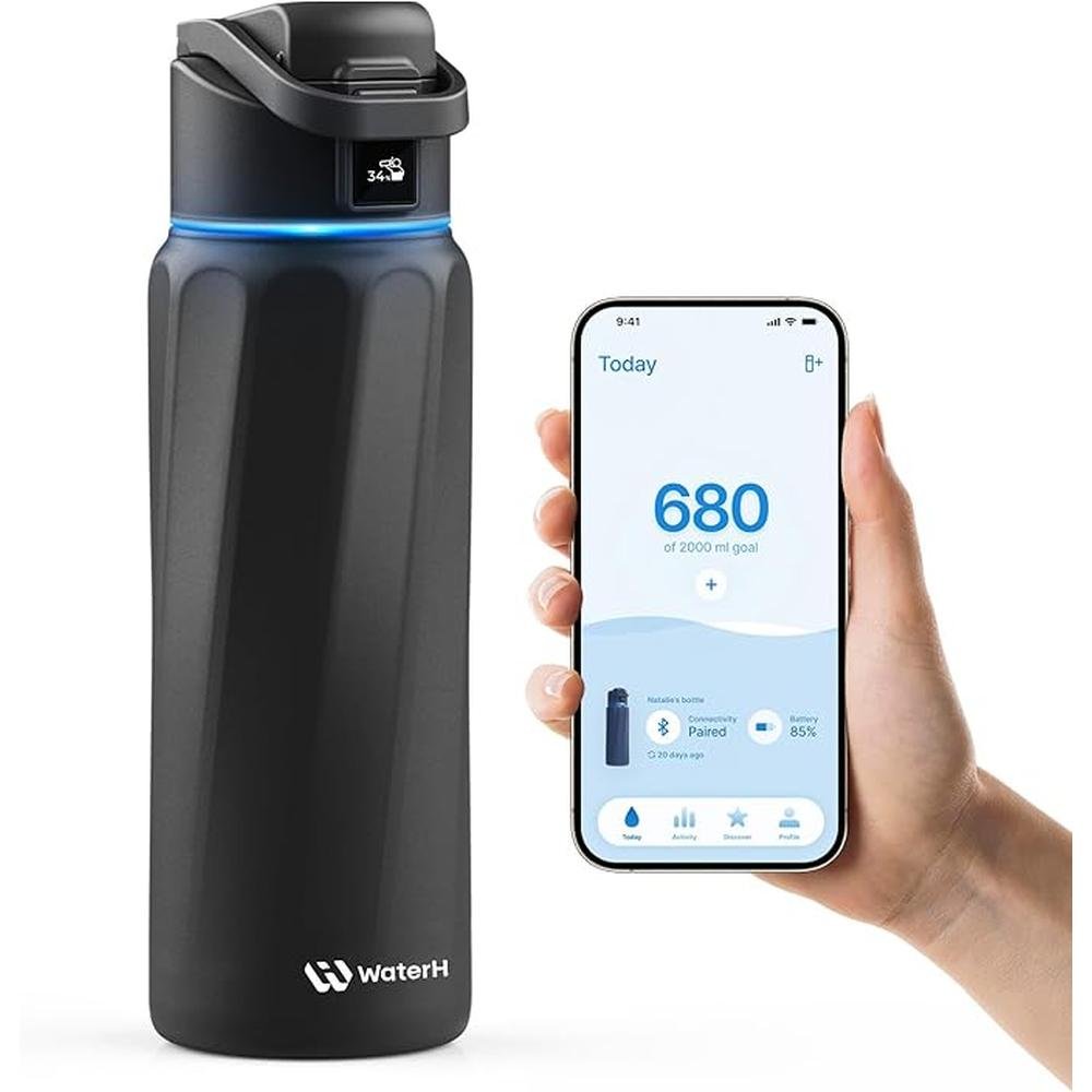 Insulated Water Bottle: WATERH Smart Water Bottle Double – Front View