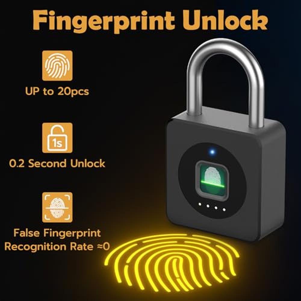 Padlock Security: Pothunder Fingerprint Padlock with App – Side View
