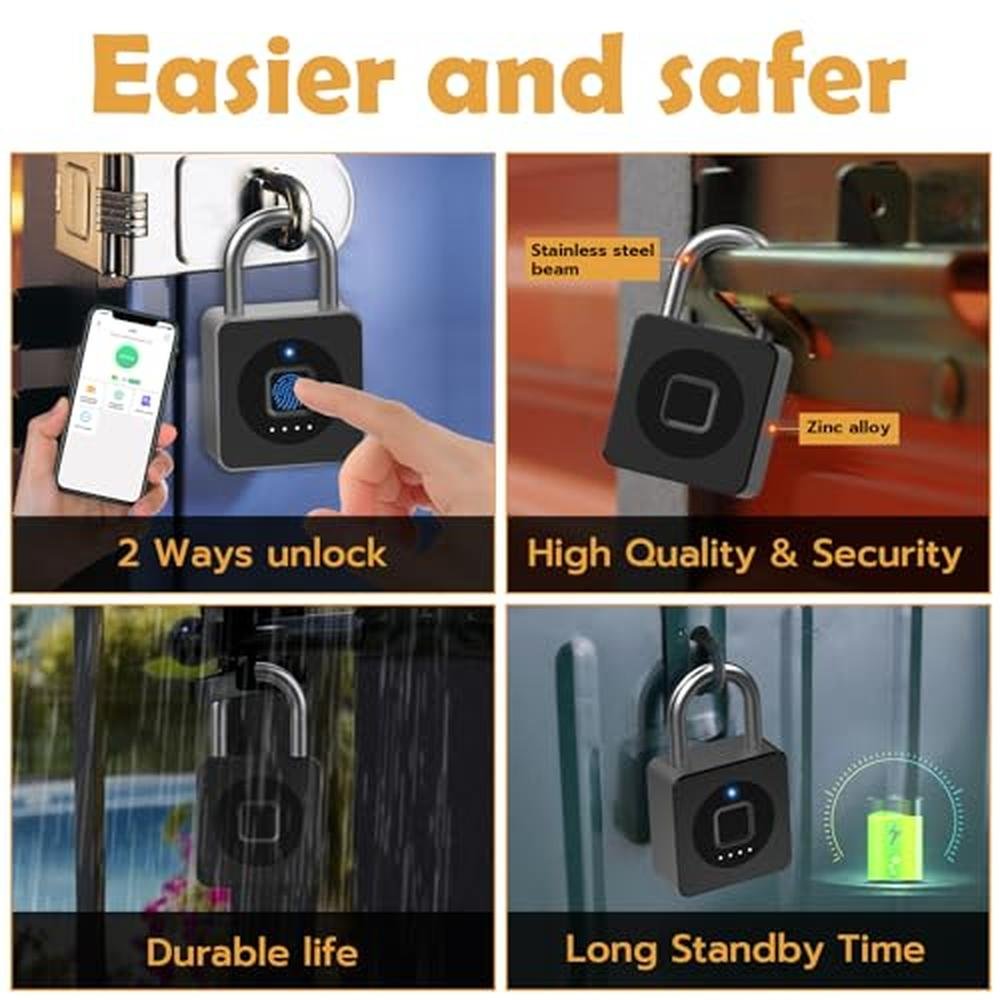 Padlock Security: Pothunder Fingerprint Padlock with App – In Use
