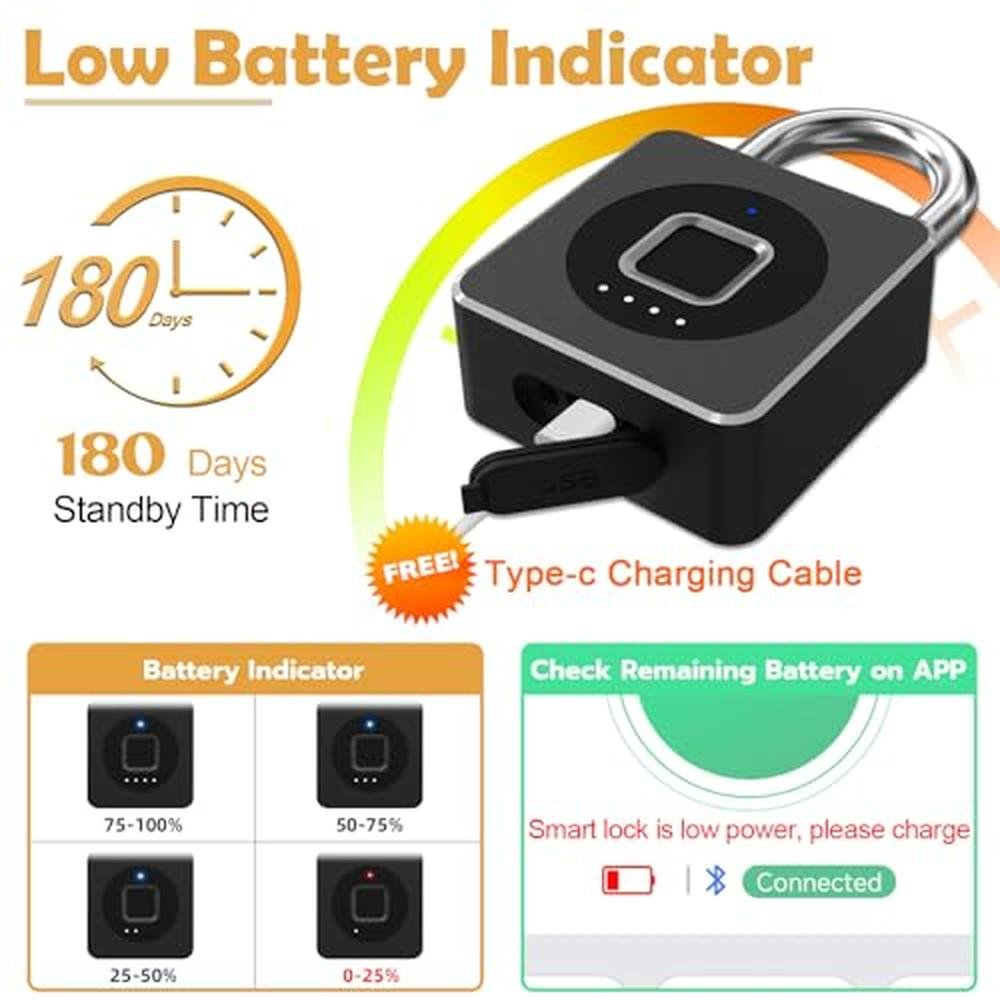 Padlock Security: Pothunder Fingerprint Padlock with App – Packaging