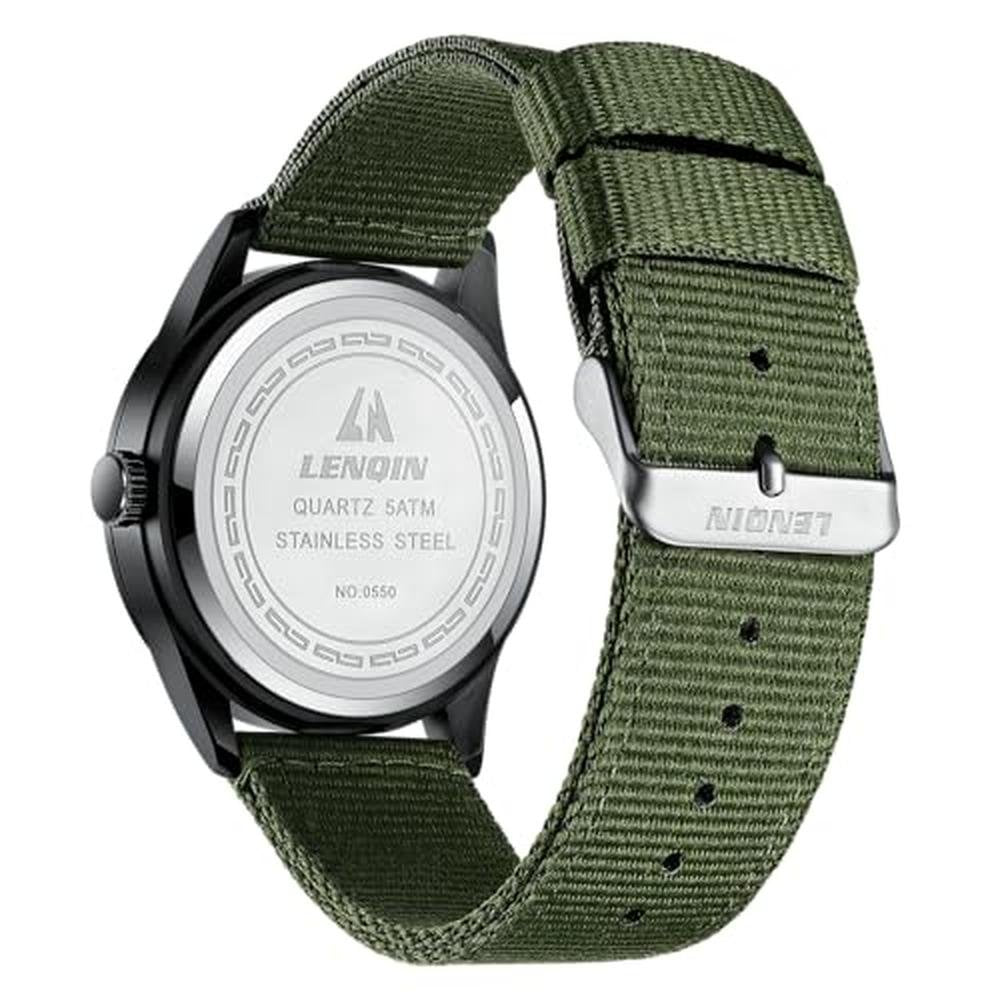 LN LENQIN Mens Watches: Unisex Military Sport Watch with – Side View
