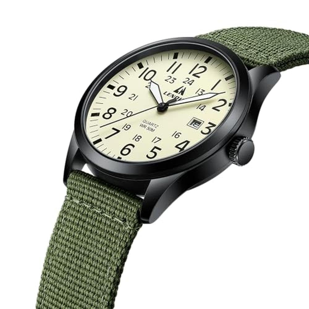 LN LENQIN Mens Watches: Unisex Military Sport Watch with – Close-up Detail
