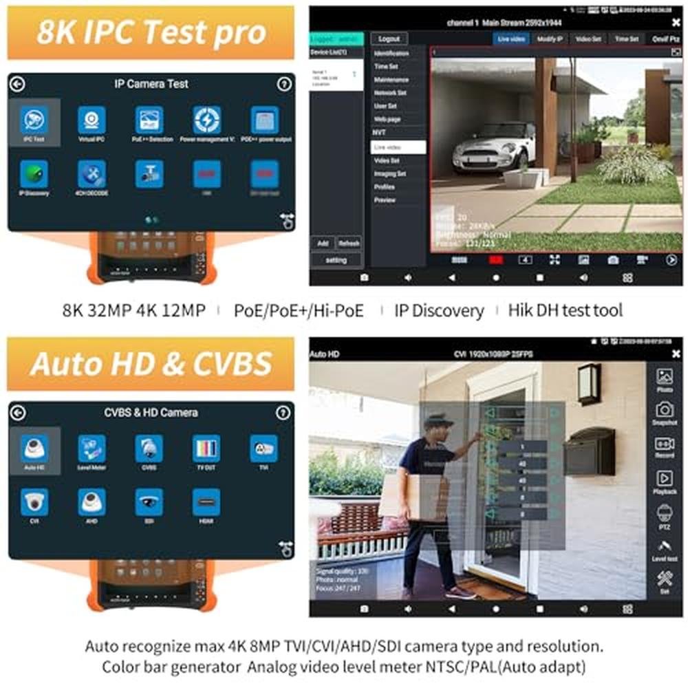 Tester Camera: Rsrteng CCTV Tester 8K 32MP 12MP IP Camera – Close-up Detail