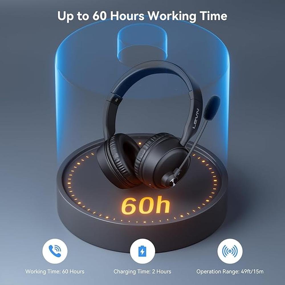 LEVN Bluetooth Headset with Microphone – In Use