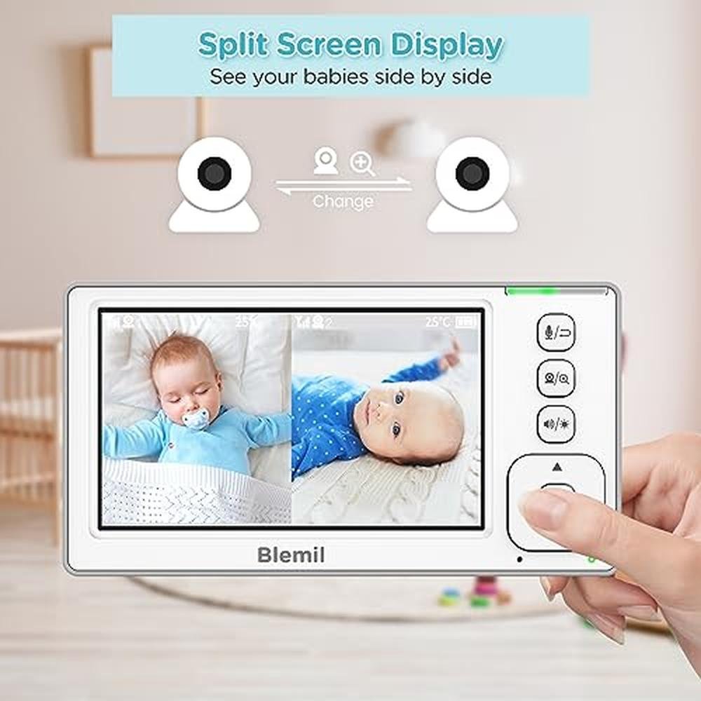 Monitor Baby: Blemil Baby Monitor with 2 Cameras and Audio – Side View