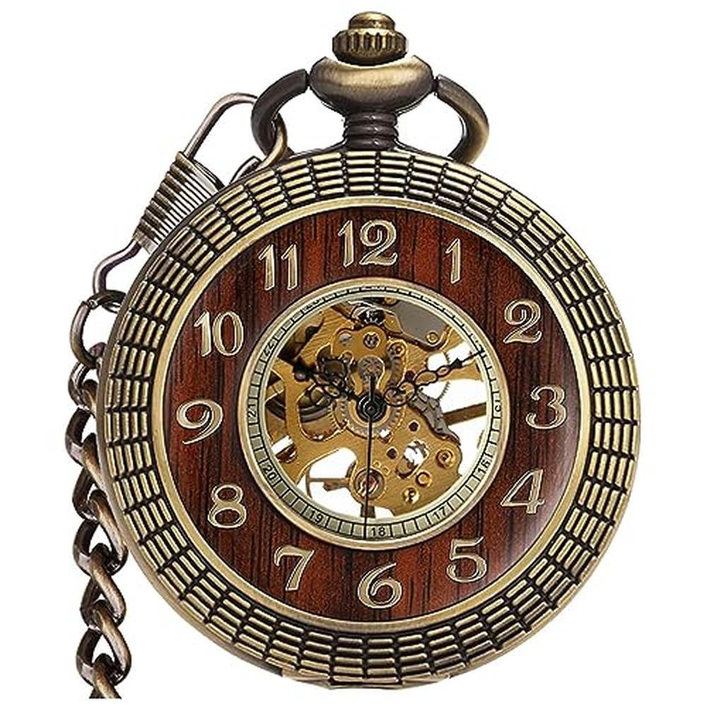Vigoroso Men's Hand-Wind Mechanical Pocket Watch – Front View