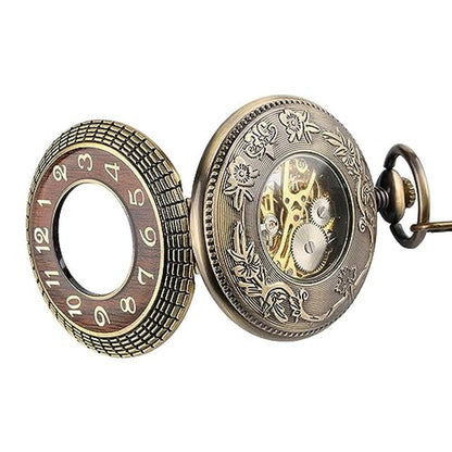 Vigoroso Men's Hand-Wind Mechanical Pocket Watch – Close-up Detail