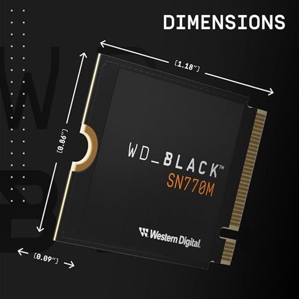 WD Black 1TB SN770 M.2 2230 NVME SSD – Side View