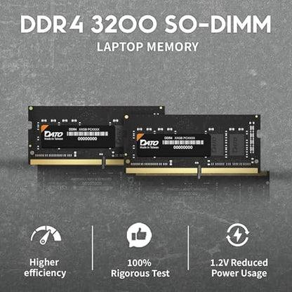 SODIMM Dato: DATO 8GB RAM DDR4 3200MHz PC4-25600 CL22 – Side View