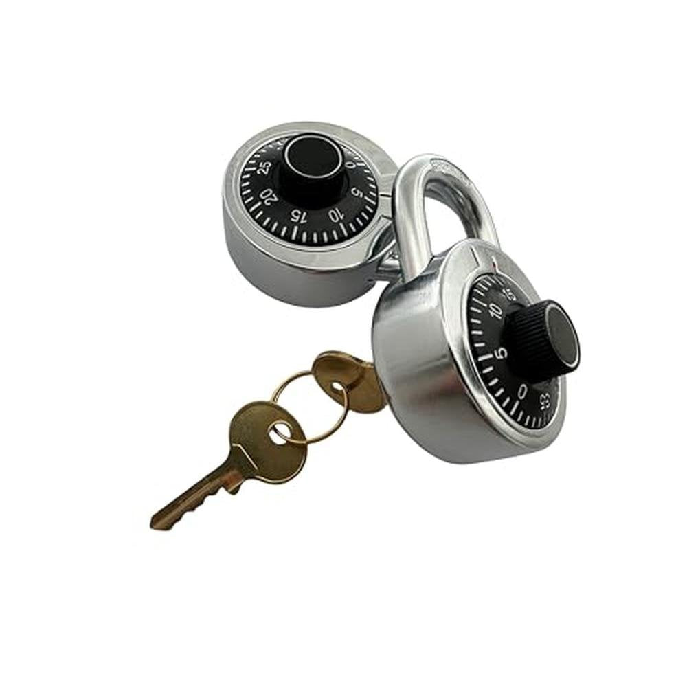 Premium Combination Padlocks: DuoTyga 2-Pack with Keyed – Front View