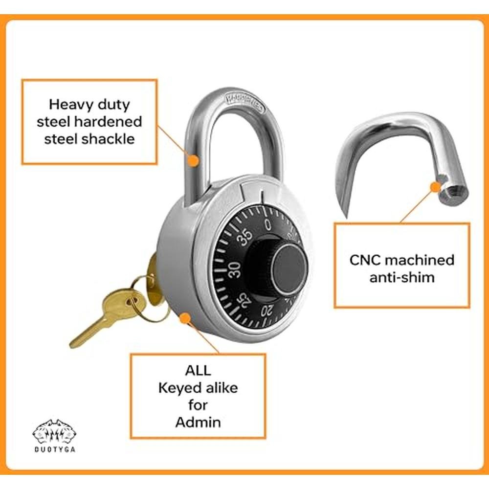 Premium Combination Padlocks: DuoTyga 2-Pack with Keyed – Side View