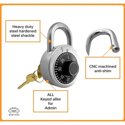 Premium Combination Padlocks: DuoTyga 2-Pack with Keyed – Side View