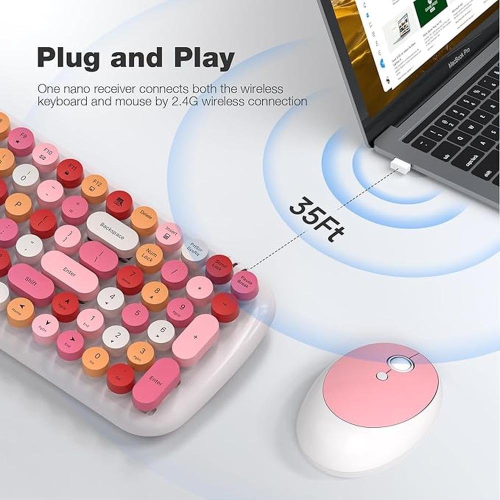 KNOWSQT Wireless Keyboard and Mouse Combo – Side View