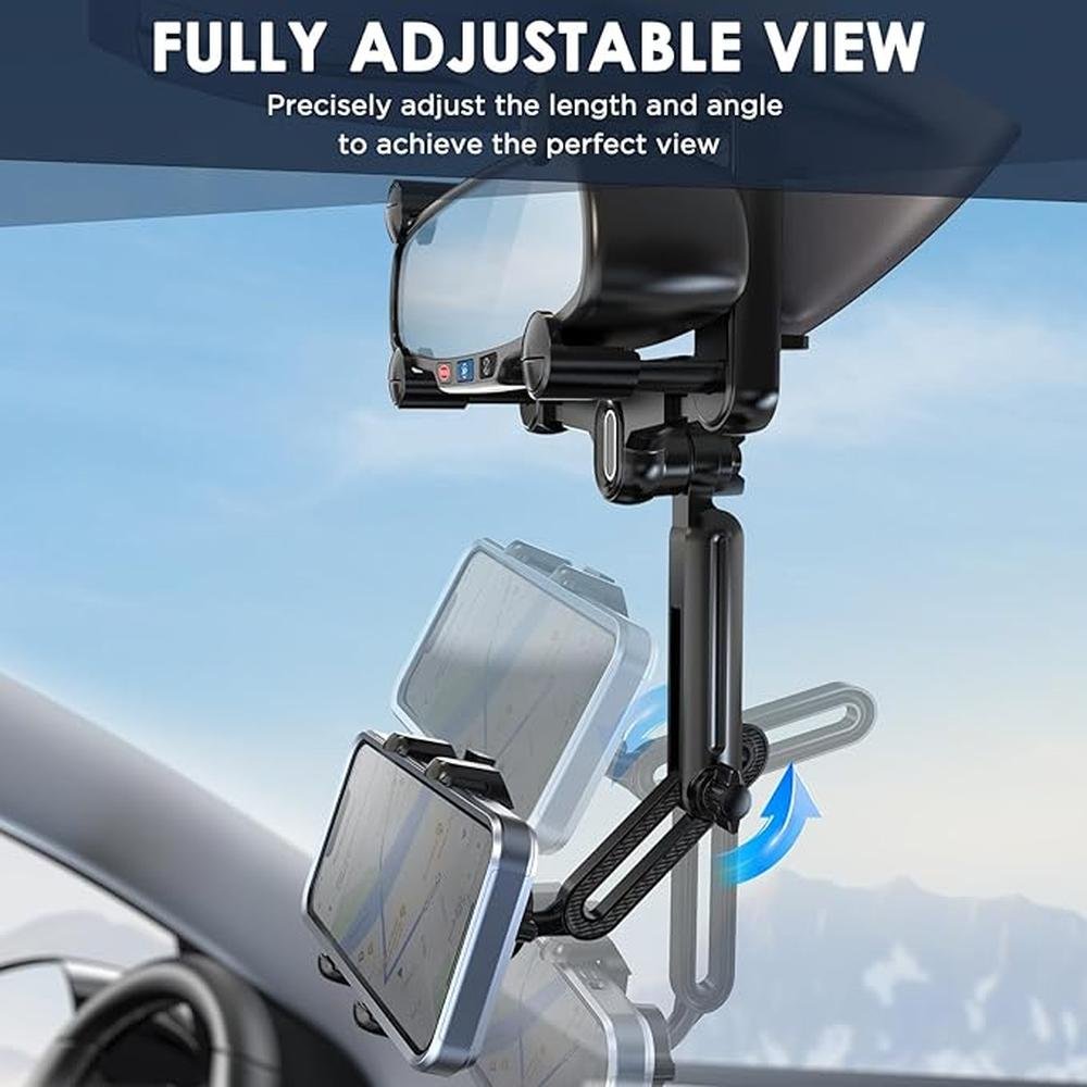 IPOW Large Rearview Mirror Phone Holder for Car 360 – In Use