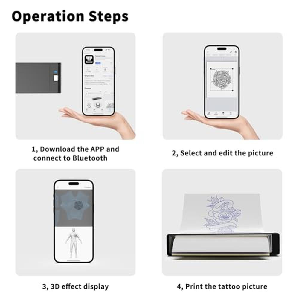 Tattoo Printer: Wormhole Wireless Bluetooth Tattoo Stencil – In Use