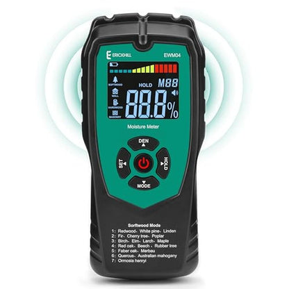 Moisture Meter for Drywall: ERICKHILL Pinless Moisture Meter – Front View
