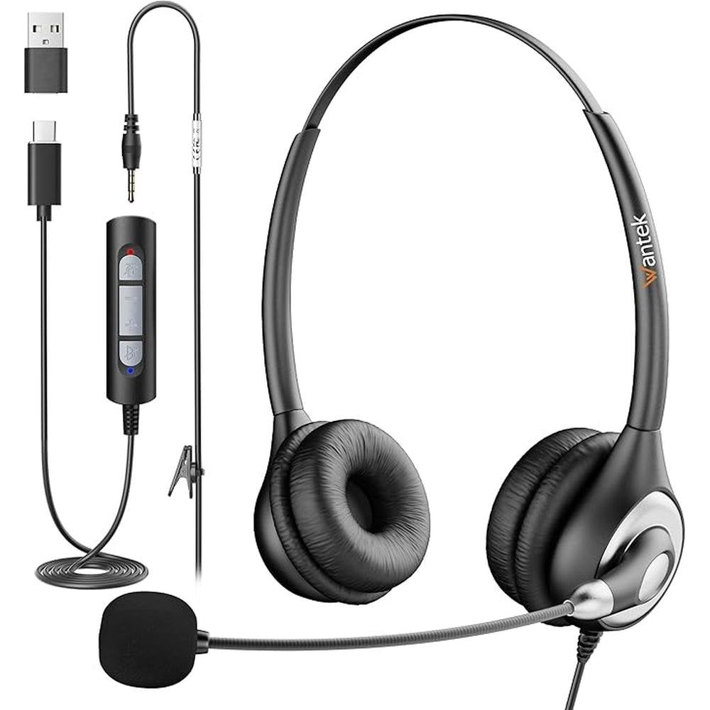 Wantek Headset with Microphone for PC – Front View