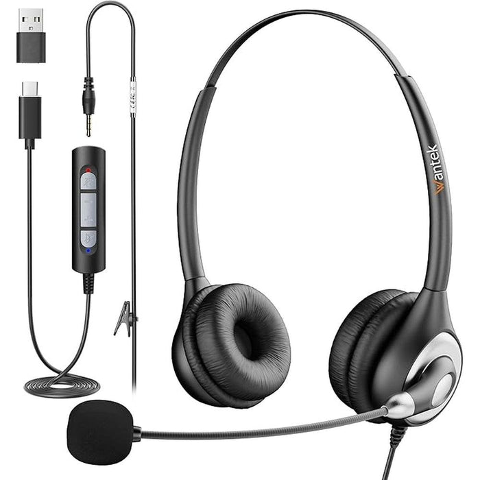 Wantek Headset with Microphone for PC – Front View
