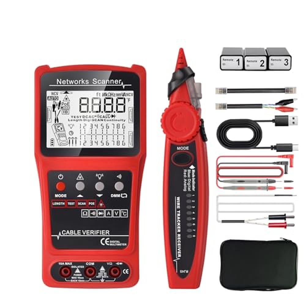 Cable Tester: 3-in-1 Network Cable Tester Tool with Tone – Front View