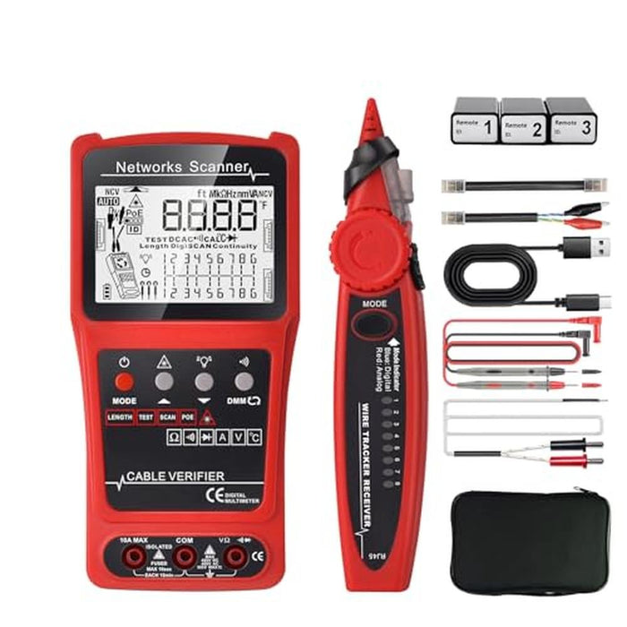 Cable Tester: 3-in-1 Network Cable Tester Tool with Tone – Front View