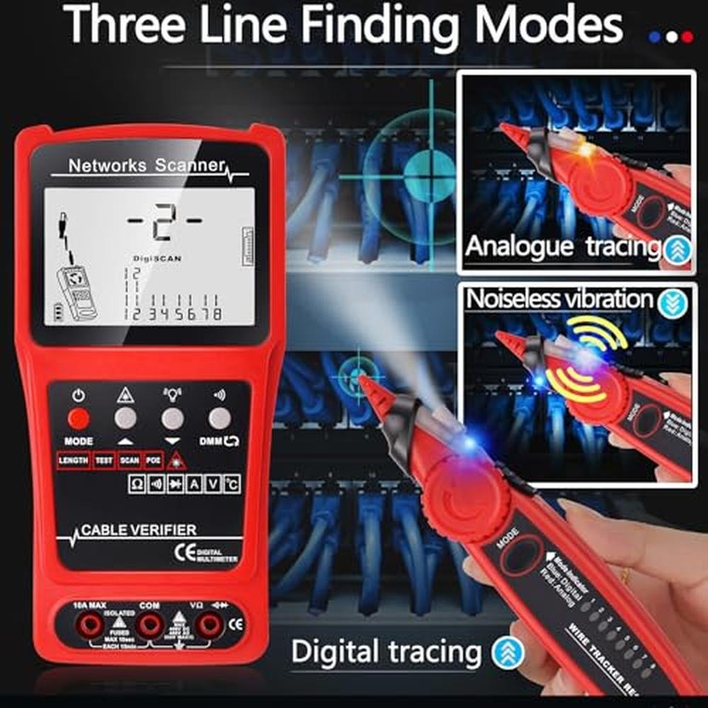 Cable Tester: 3-in-1 Network Cable Tester Tool with Tone – Close-up Detail
