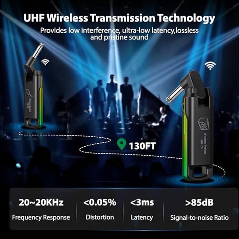 Wireless Guitar Transmitter: LEKATO UHF Wireless Guitar – Side View